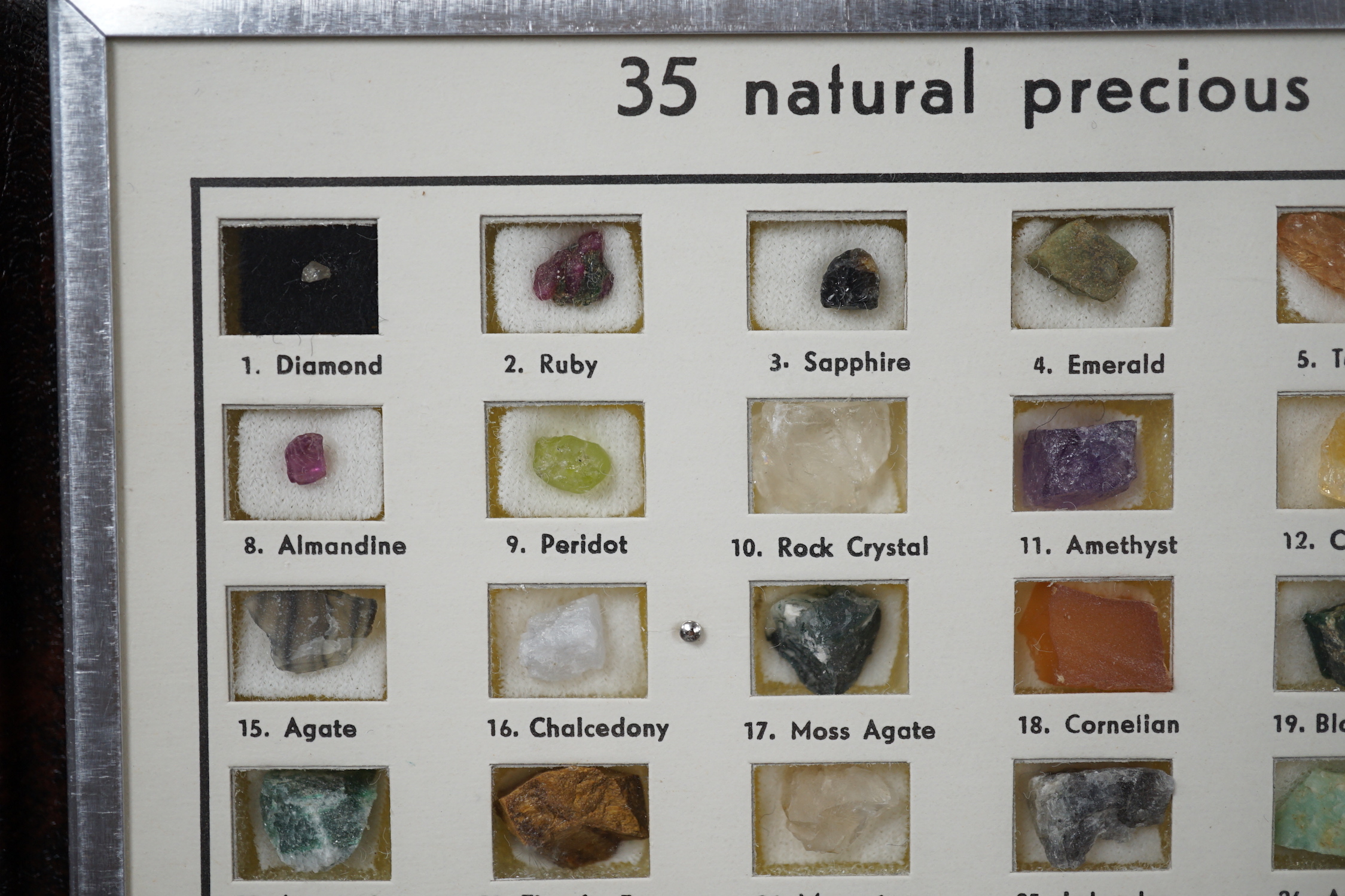 A small presentation booklet containing thirty five natural precious stones.